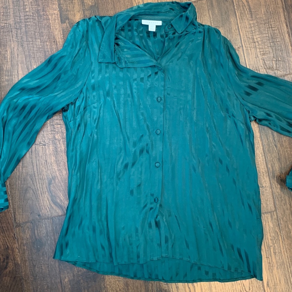 Shiny emerald green blouse